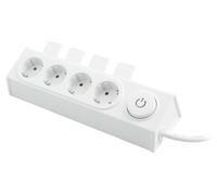 Barre d'alimentation avec 4 prises et interrupteur, compacte