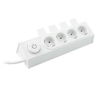 Barre d'alimentation électrique 4 prises avec interrupteur, compacte et sécurisée