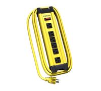 Barre d'alimentation en métal Stanley 31608 ShopMax, 6 prises, jaune, 3 mètres