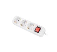 Lanberg Regleta 3 Prises Schuko avec Protection Enfants et Câble 1.5m Blanc