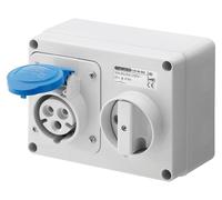 Barre d'alimentation multiprise verrouillable, IP44, 6 prises, 16 A, 250 V, bleue