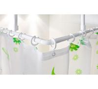 Barre d'angle 150x150 cm LONGUEURS SANS BARRIERE BLANC 2x SUPPORTS POUR PLAFOND DE BAIGNOIRE