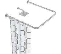 Barre d'appui de douche incurvée - Barre d'appui réglable en acier inoxydable 304 antidérapant pour baignoire et douche, argent, 100 x 100 x 100 cm - Support idéal pour les personnes âgées et