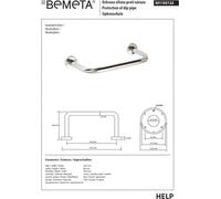 Barre d'appui HELP en acier brossé 54,5 x26,6 x8 cm