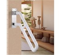 Barre d'appui murale pliable pour marches - Accoudoir rabattable en forme de U - Support robuste pour jardin et terrasse - 65 cm - Poignée de sécurité porteuse blanche