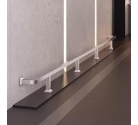 Barre d'appui pour tabourets de bar, Kit de rails pied barre en acier inoxydable monté au sol, plusieurs tailles multicolores(Silver,100in/254cm)