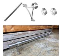 Barre d'appui pour tabourets de bar, Kit de rails pied sous le comptoir en acier inoxydable, argent, plusieurs tailles, barre d'îlot cuisine(560cm/18.4ft)