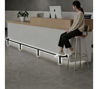 Barre d'appui pour tabourets de bar, Rail de pied en acier inoxydable, support mural for îlot cuisine, multicolore, plusieurs tailles(Black,160cm/5.2ft)
