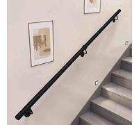 Barre d'appui réglable en métal noir pour intérieur/extérieur | Barre d'appui ajustable, support en métal robuste pour sécurité intérieure/extérieure, idéal pour villas et couloirs