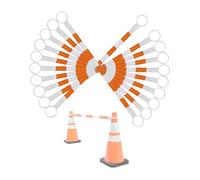 Barre de cône de signalisation flexible en PVC, connecteurs de cônes télescopiques de 4 à 6,6' avec fil réfléchissant, 12 poteaux de barrière de sécurité(Orange and White)