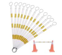 Barre de cône de signalisation rétractable en plastique industriel PVC | Multicolore, 2/4/5/6/8/10/12/16/20 pièces, for parkings et construction de routes(Yellow and White,12pcs)