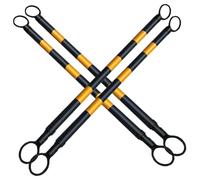 Barre de cônes de signalisation Extensible - 1,6 à 3 m, Lot de 20, barrière de sécurité télescopique avec Ruban réfléchissant Jaune et Noir pour Une visibilité et Une signalisation routière
