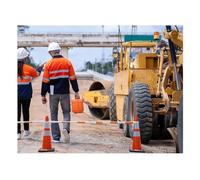 Barre de cônes de signalisation Extensible de 1,2 à 2,1 m, barrière de sécurité réfléchissante pour parkings et Chantiers Routiers, Dispositif de contrôle de la Circulation Durable et portab