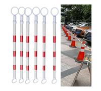 Barre de cônes de signalisation réfléchissants Extensibles de 1,6 m à 3 m - Lot de 6 : barrière de sécurité pour parkings et Routes, Dispositif de contrôle de la Circulation rétractable pour