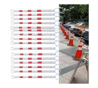 Barre de cônes de signalisation réfléchissants réglables - 1,6 m à 3 m, Lot de 16, barrière de sécurité pour parkings, sécurité routière et Gestion des foules, Dispositif de Gestion du trafi