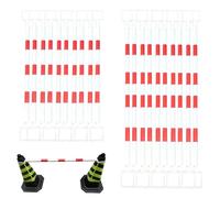 Barre de cônes de signalisation réglable de 1,20 m à 2 m - 35 connecteurs réfléchissants pour cônes de sécurité, Poteau de barrière Rouge et Blanc pour la sécurité routière, Solutions de Con