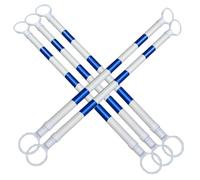Barre de cônes de signalisation rétractables de 1,5 à 3 m - 20 pièces de Ruban réfléchissant de sécurité (Bleu et Blanc) - Poteaux de signalisation Robustes pour événements, sécurité routièr