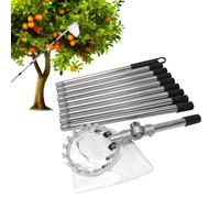 Barre de cueillette à fruits en acier inoxydable réglable et long panier de | Râteau de fruits pour myrtilles, mangues, cerises, oranges, avocats, pêches, noix et légumes