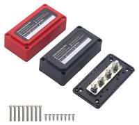 Barre de distribution 300A, 12-48V DC, avec 4 trous de fixation M8, 2 pièces, rouge/noir