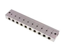 Barre de distribution avec vannes à boisseau sphérique 2xG3/8'' - 10xG1/4'' aluminium PN 10