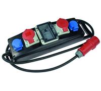 Barre de distribution en caoutchouc, série S5+, 400V/16A, IP44, 1 pièce, noire
