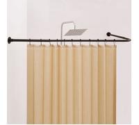 Barre De Douche Angle En L, Réglable [61-134 Cm] X [61-134 Cm] & Angle 90°, Tringle Douche Angle Traitement Antirouille, Pour Sall