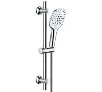 Barre de douche chromée - Inox - 70 cm - Ensemble de douche sans robinet - Douchette 3 jets