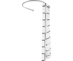 Barre de douche d'angle - Barre de douche en forme de L - Barre télescopique de 0,9 à 1,3 m - Acier inoxydable - Sans perçage - Livrée avec rideau de 2,4 x 1,8 m et anneaux - Argent