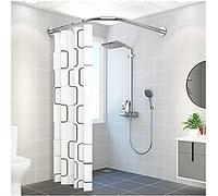 Barre de Douche d'angle en Forme de L, Extensible, en Acier Inoxydable, pour Baignoire. Installation sans perçage. Dimensions : 70 x 95 cm. Élégante et décorative.
