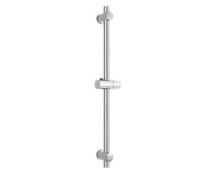 Barre de douche de 66 cm en acier inoxydable 304 et ABS, barre de douche sans clous, sans perçage, support de douche réglable avec fonction pluie et lumière brillante, mitigeur de douche stable pour