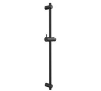 Barre de douche de 70 cm, en acier inoxydable, noire, pivotante à 360°
