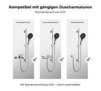 Barre de douche JOHO en acier inoxydable, 70 cm, avec pomme de douche, flexible et support ; ensemble comprenant une barre de douche avec support pour pomme de douche, une douchette à main à 3 jets, f