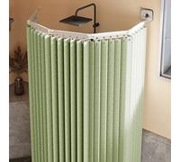Barre de douche pliable avec bonnet solide en lin imperméable - Design 3 plis - Lavable et vert