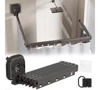 Barre de douche pliable sans perçage, 165 cm, 5 articulations, rotation à 360°