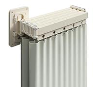 Barre de douche pliante avec ventouses, 124 cm, blanche