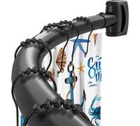 Barre de douche réglable de 115 à 180 cm - Barre ronde flexible - Acier résistant à la corrosion - Gain de place de 30 % - Expérience de douche confortable - Barre de douche