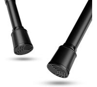 Barre de douche télescopique noire, sans perçage, de 170 à 220 cm, diamètre 32 mm
