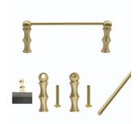 Barre de Galerie en Laiton Massif pour Étagère Armoires- Rail de Protection | Décoratif Anti-chute, Garde-corps Métal pour Cuisine, Bibliothèque, Meubles et Étagère Flottante(Style 3,51in(129.54cm))