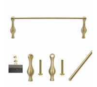 Barre de Galerie en Laiton Massif pour Étagère Armoires- Rail de Protection | Décoratif Anti-chute, Garde-corps Métal pour Cuisine, Bibliothèque, Meubles et Étagère Flottante(Style 2,51in(129.54cm))