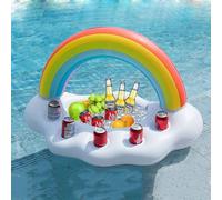 Barre De Glace Gonflable Arc-En-Ciel, 90cm, Nuage, Bar À Salade, Plateau À Nourriture D'eau, Table De Camping, Vaisselle De Natation, Accessoires Support À Boisson Pliable