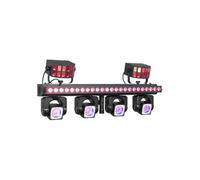 Barre de Lumière BeamZ Showbar GO Ultra - 4 Lyres LED RGBW 160W - Barre LED, Derby et Anneaux LED
