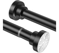 Barre de maintien pour toilettes, sans perçage, extensible, de 85 à 160 cm, noire (diamètre 25 mm)