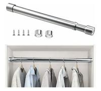 Barre de Penderie Extensible en Acier Inoxydable 51cm 80cm Tringle Rideaux Tlescopique Ajustable Tube de Penderie PZCC