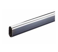 Barre de penderie ovale 30 x 15 mm - en acier chromé DUVAL