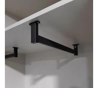 Barre de placard réglable en forme de U 20 à 60 cm Support de suspension de plafond Noir Idéal pour maximiser l'espace Installation facile Longueur 70 cm