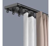 Barre de plafond coulissante double ain pour fenêtre, douche, placard, longueur 101,6 cm à 300 cm, noir, 1 m - Glisse lisse