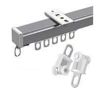 Barre de plafond en métal silencieuse, barre de séparation de pièce, barre de douche droite 100 à 400 cm (gris, 4 m) - Polyvalent et design