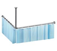 Barre de rideau de douche d'angle Bemeta Hotel Equipment 900 x 900 mm en acier inoxydable