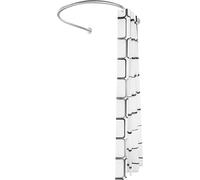 Barre de rideau de douche - en forme de U - Télescopique 90-130 cm - Acier inoxydable - Pour le coin douche - Blanc