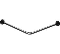 Barre de rideau de douche extensible Famanu, en forme de L, en acier inoxydable, noire, 70-100 x 70-100 cm